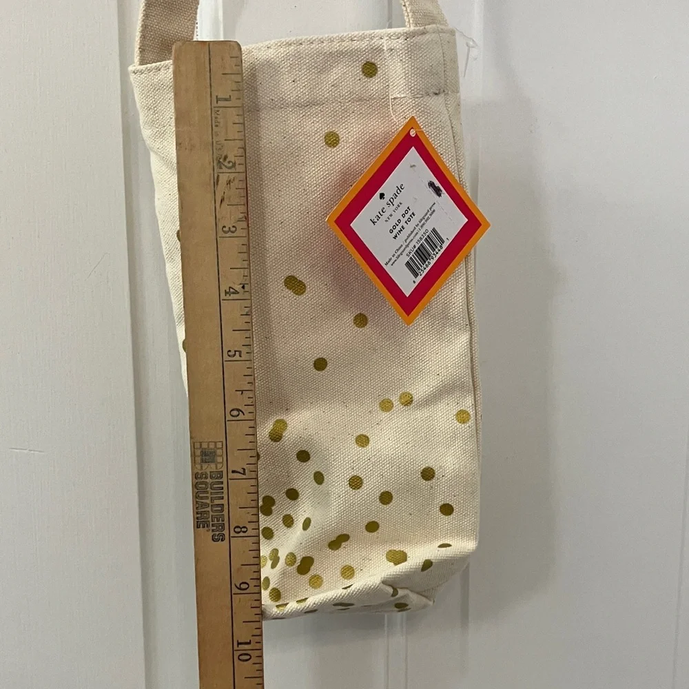 Kate Spade Gold Dot wine tote cream and Gold Canvas NWT handle bag gift bag